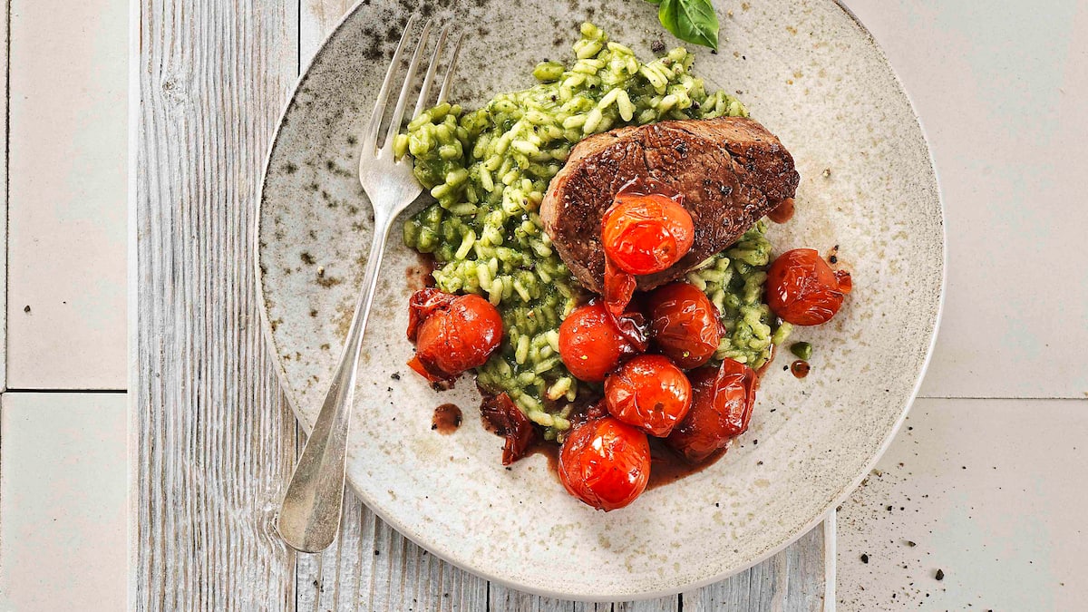 Rindsfilet mit BasilikumRisotto Rezept von Betty Bossi Schweizer