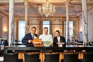 Entenravioli und Cavatelli GaultMillau-Restaurant Enoteca, Kempinski, St. Moritz, GR