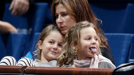 BNP Paribas Masters 2014 in Paris - Celebs at Milos Raonic Vs JRoger FedererMirka Vavrinec Federer;Charlene Federer;Myla Federer