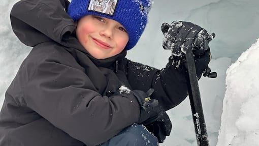 Prinz Oscar feierte seinen achten Geburtstag im Schnee.