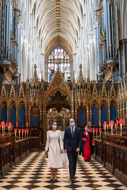 2021 Kate und William, Prince William and Kate Middleton, the Duke and Duchess of Cambridge, during a visit to a Covid 19 Vaccination Centre at Westminster Abbey am 23.03.2021 in London.