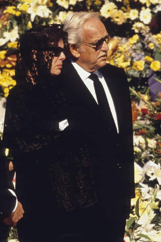 MONACO - UNDATED: (FILE PHOTO) Princess Caroline of Monaco, a member of the Grimaldi family, attends the funeral of her late husband Stefano Casiraghi, with her father Prince Rainier of Monaco in 1990 in Monaco. Princess Caroline married Ernst August V, Prince of Hanover in 1999 and is also titled as Caroline, Princess of Hanover. She will be celebrating her 50th birthday on January 23rd. (Photo by Michel Dufour/WireImage)
