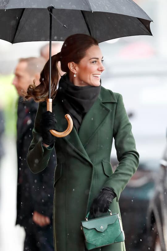 BLACKPOOL, UNITED KINGDOM - MARCH 06: (EMBARGOED FOR PUBLICATION IN UK NEWSPAPERS UNTIL 24 HOURS AFTER CREATE DATE AND TIME) Catherine, Duchess of Cambridge visits Blackpool Tower and greets members of the public on the Comedy Carpet on March 6, 2019 in Blackpool, England. (Photo by Max Mumby/Indigo/Getty Images)
