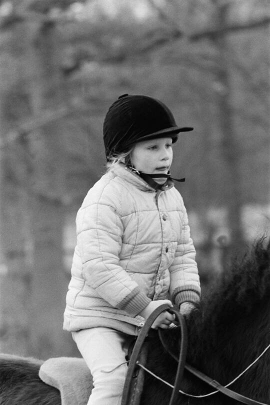 The Royal Family leave St Mary Magdalene Church, Sandringham, Norfolk, after their annual Holiday season church service. Picture shows Zara Phillips, as a young girl riding her horse. Picture taken 3rd January 1987. (Photo by Geoff Garratt/Mirrorpix/Getty Images)