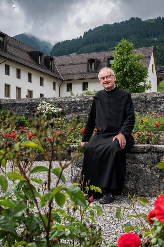 ST. GEROLD, 22.06.2021 - Pater Martin, fotografiert im Garten der Probstei St. Gerold. Der ehemalige Abt des Klosters Einsiedeln fuehrt seit August 2020 als Probst die Probstei St. Gerold im gleichnamigen Ort in Oesterreich. Die Probstei ist im Besitz des Kloster Einsiedeln. PHOTO BY PASCAL MORA