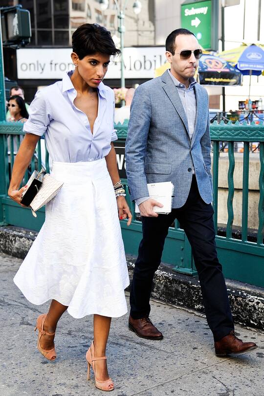 NEW YORK, NY - SEPTEMBER 08: Princess Deena Al Juhani Abdulaziz (L) is seen outside the Y3 show on September 8, 2013 in New York City. (Photo by Daniel Zuchnik/Getty Images)