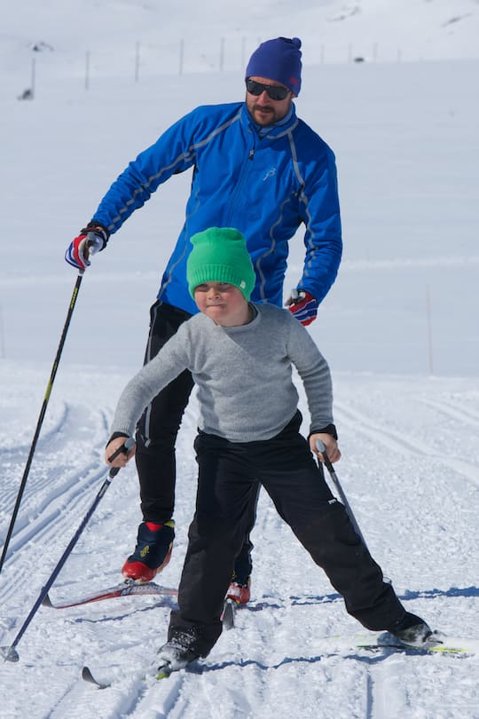 BEITOSTOELEN, NORWAY - APRIL 13: Prince Haakon of Norway and Prince Sverre Magnus of Norway attend a photocall after the 50th Ridderrenn on April 13, 2013 in Beitostoelen, Norway. (Photo by Ragnar Singsaas/Getty Images)