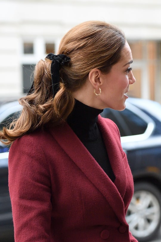 LONDON, ENGLAND - NOVEMBER 21: Catherine, Duchess of Cambridge, hair detail, visits a UCL Developmental Neuroscience Lab at UCL London on November 21, 2018 in London, England. (Photo by Karwai Tang/WireImage)