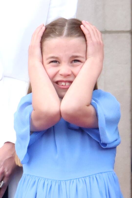 LONDON, ENGLAND - JUNE 02: Princess Charlotte of Cambridge during Trooping The Colour on June 02, 2022 in London, England. The Platinum Jubilee of Elizabeth II is being celebrated from June 2 to June 5, 2022, in the UK and Commonwealth to mark the 70th anniversary of the accession of Queen Elizabeth II on 6 February 1952. (Photo by Chris Jackson/Getty Images)
