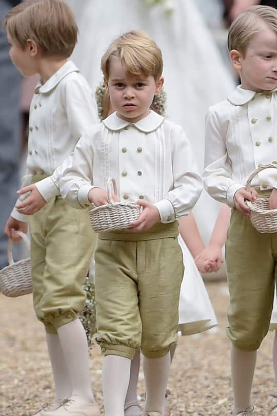HRH Prince George of Cambridge with the other page boys and Bridesmaids at the wedding of Pippa Middleton and James Matthews at St Mark's Church, Englefield, Berkshire, UK. 20/05/2017.