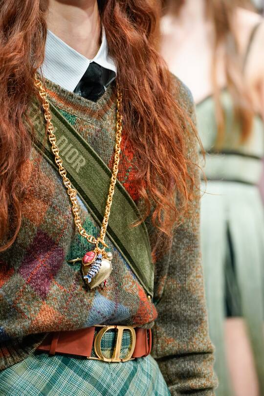 PARIS, FRANCE - FEBRUARY 25: (EDITORIAL USE ONLY) A model, fashion detail, walks the runway during the Dior show as part of the Paris Fashion Week Womenswear Fall/Winter 2020/2021 on February 25, 2020 in Paris, France. (Photo by Peter White/Getty Images)