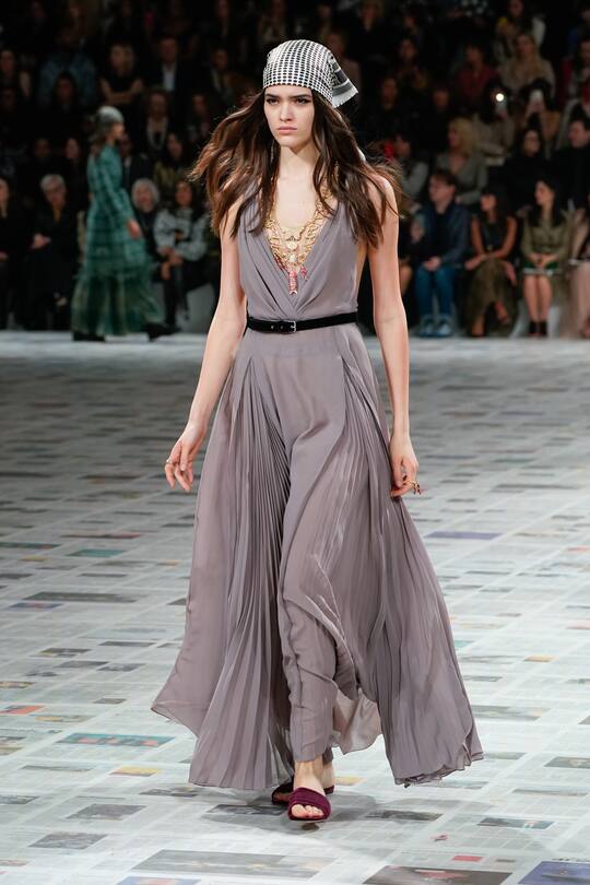 PARIS, FRANCE - FEBRUARY 25: (EDITORIAL USE ONLY) A model walks the runway during the Dior show as part of the Paris Fashion Week Womenswear Fall/Winter 2020/2021 on February 25, 2020 in Paris, France. (Photo by Peter White/Getty Images)