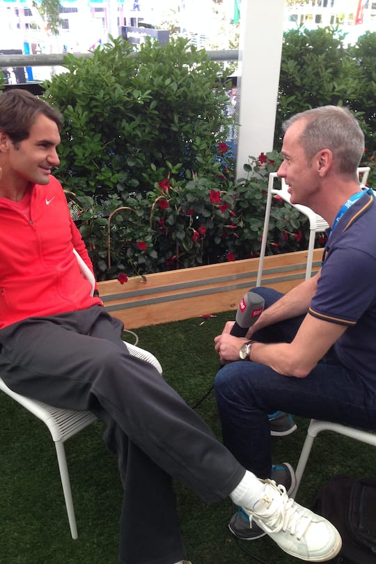 Stefan Buerer mit Roger Federer