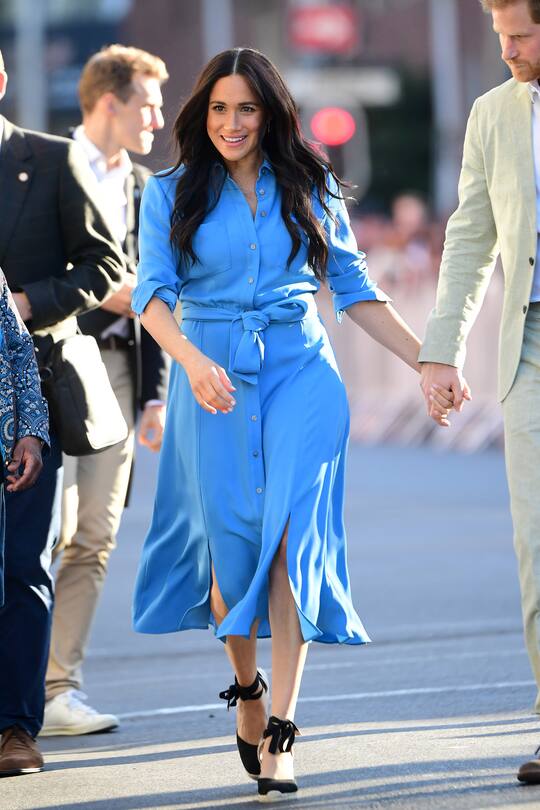 CAPE TOWN, SOUTH AFRICA - SEPTEMBER 23: Meghan, Duchess of Sussex and Prince Harry, Duke of Sussex visit the District 6 Museum and Homecoming Centre during their royal tour of South Africa on September 23, 2019 in Cape Town, South Africa. District 6 was a former inner-city residential area where different communities and races lived side by side, until 1966 when the Apartheid government declared the area whites-only and 60,000 residents were forcibly removed and relocated. (Photo by Samir Hussein/WireImage)
