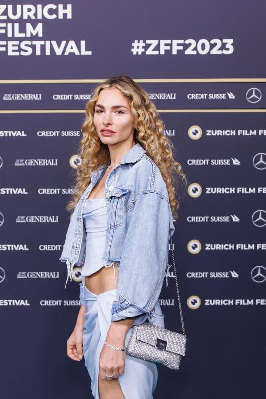 ZURICH, SWITZERLAND - SEPTEMBER 30: Silvana Synovia attends the premiere of "EARLY BIRDS" during the 19th Zurich Film Festival at Kino Corso on September 30, 2023 in Zurich, Switzerland. (Photo by Joshua Sammer/Getty Images for ZFF)