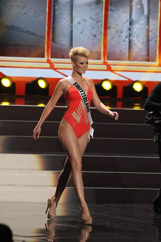 Dominique Rinderknecht an der Wahl zur Miss Schweiz 2013.