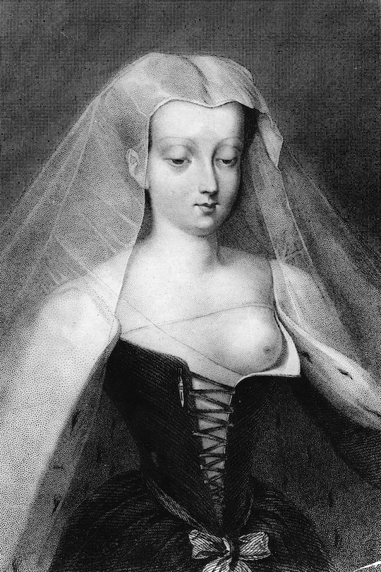 (Eingeschränkte Rechte für bestimmte redaktionelle Kunden in Deutschland. Limited rights for specific editorial clients in Germany.) Agnes Sorel*um1422-1450+Mätresse von Karl VII. von FrankreichPorträtStich von Hopewood nach einer Zeichnung von Sandoz, vermutl. 19. Jahrhundert (Photo by ullstein bild/ullstein bild via Getty Images)