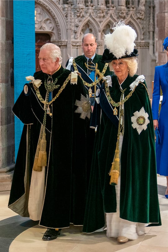 . 05/07/2023. Edinburgh, United Kingdom. King Charles III , Queen Camilla . Prince William and Kate Middleton at the presentation of the Honours of Scotland in Edinburgh, Scotland. PUBLICATIONxINxGERxSUIxAUTxHUNxONLY xPoolx/xi-Imagesx IIM-24544-0055