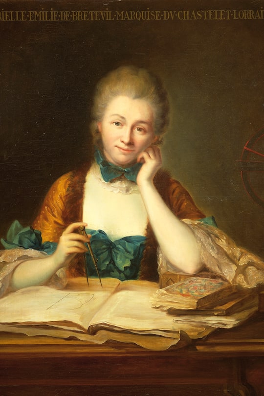 UNSPECIFIED - MAY 14: Portrait of Gabrielle Emilie Le Tonnelier de Breteuil, Marquise de Chatelet (Paris, 1706-Luneville, 1749), French mathematician, physics and writer. Oil on canvas attributed to Maurice-Quentin de La Tour (1704-1788). (Photo by DeAgostini/Getty Images)
