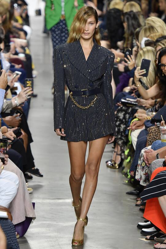 NEW YORK, NEW YORK - SEPTEMBER 11: Bella Hadid walks the runway at the Michael Kors Ready to Wear Spring/Summer 2020 fashion show during New York Fashion Week on September 11, 2019 in New York City. (Photo by Victor VIRGILE/Gamma-Rapho via Getty Images)