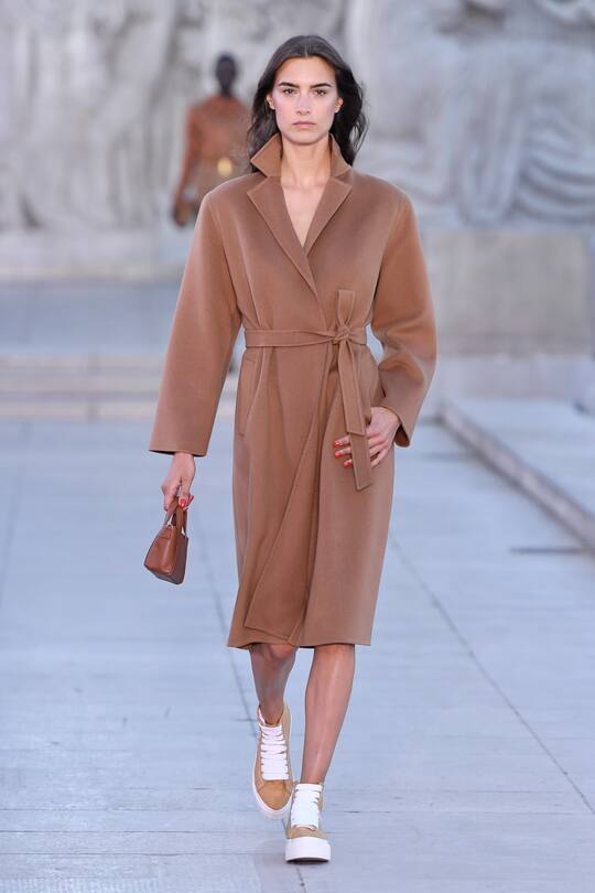 PARIS, FRANCE - OCTOBER 01: A model walks the runway during the Akris Ready to Wear Spring/Summer 2023 fashion show as part of the Paris Fashion Week on October 1, 2022 in Paris, France. (Photo by Victor VIRGILE/Gamma-Rapho via Getty Images)