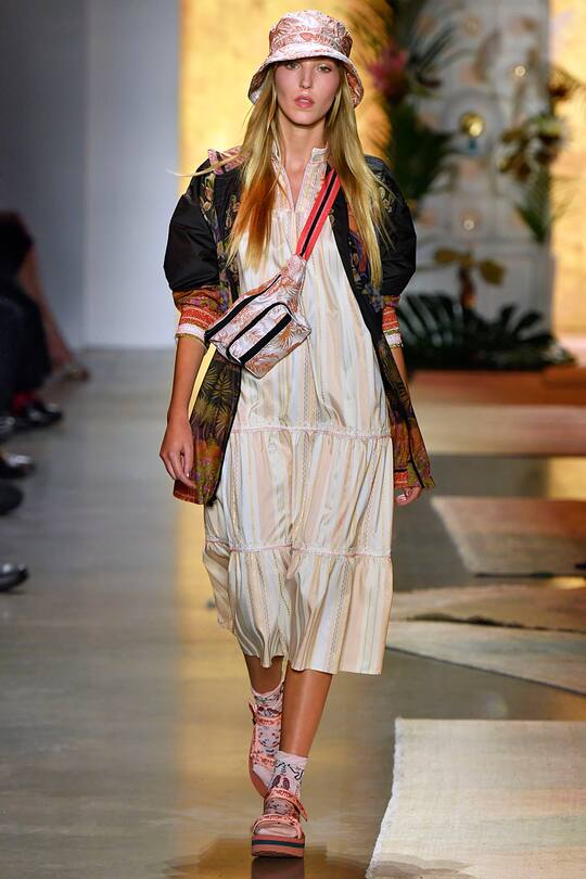 NEW YORK, NY - SEPTEMBER 10: A model walks the runway at the Anna Sui Spring/Summer 2019 fashion show during New York Fashion Week on September 10, 2018 in New York City. (Photo by Victor VIRGILE/Gamma-Rapho via Getty Images)