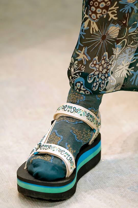 NEW YORK, NY - SEPTEMBER 10: A model walks the runway at the Anna Sui Spring/Summer 2019 fashion show during New York Fashion Week on September 10, 2018 in New York City. (Photo by Victor VIRGILE/Gamma-Rapho via Getty Images)