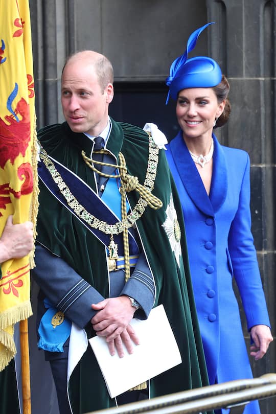. 05/07/2023. Edinburgh, United Kingdom. King Charles III , Queen Camilla . Prince William and Kate Middleton at the presentation of the Honours of Scotland at St.Giles Cathedral in Edinburgh, Scotland. PUBLICATIONxINxGERxSUIxAUTxHUNxONLY xPoolx/xi-Imagesx IIM-24544-0050