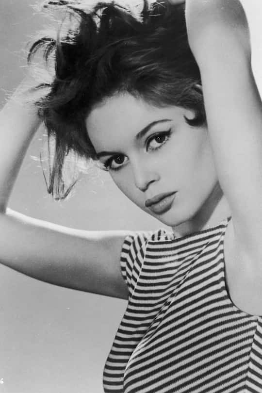 French actress Brigitte Bardot wearing a striped vest top, 1958. (Photo by United Artists/Archive Photos/Getty Images)