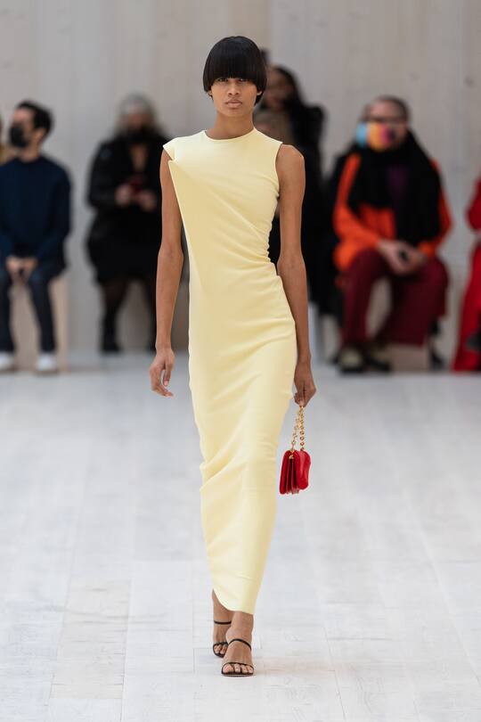 PARIS, FRANCE - SEPTEMBER 01: A model walks the runway during the Loewe Ready to Wear Spring/Summer 2022 fashion show as part of the Paris Fashion Week on September 1, 2021 in Paris, France. (Photo by Victor VIRGILE/Gamma-Rapho via Getty Images)
