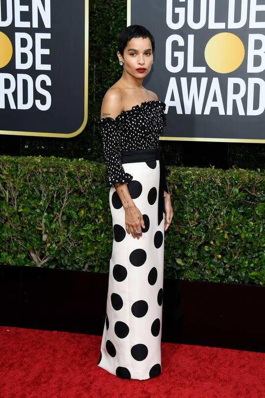 BEVERLY HILLS, CALIFORNIA - JANUARY 05: 77th ANNUAL GOLDEN GLOBE AWARDS -- Pictured: Zoe Kravitz arrives to the 77th Annual Golden Globe Awards held at the Beverly Hilton Hotel on January 5, 2020. -- (Photo by: Kevork Djansezian/NBC/NBCU Photo Bank via Getty Images)