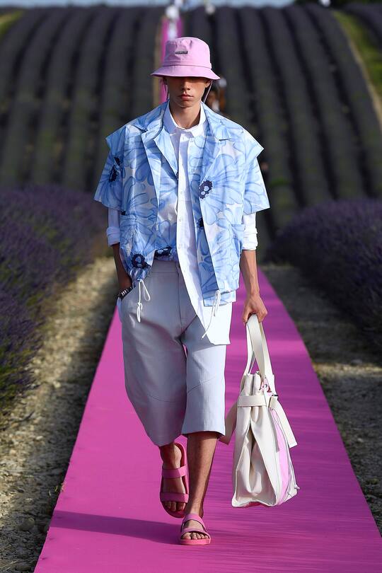 VALENSOLE, FRANCE - JUNE 24: A model walks the runway at the Jacquemus Menswear Spring/Summer 2020 show on June 24, 2019 in Valensole, France. (Photo by Estrop/Getty Images