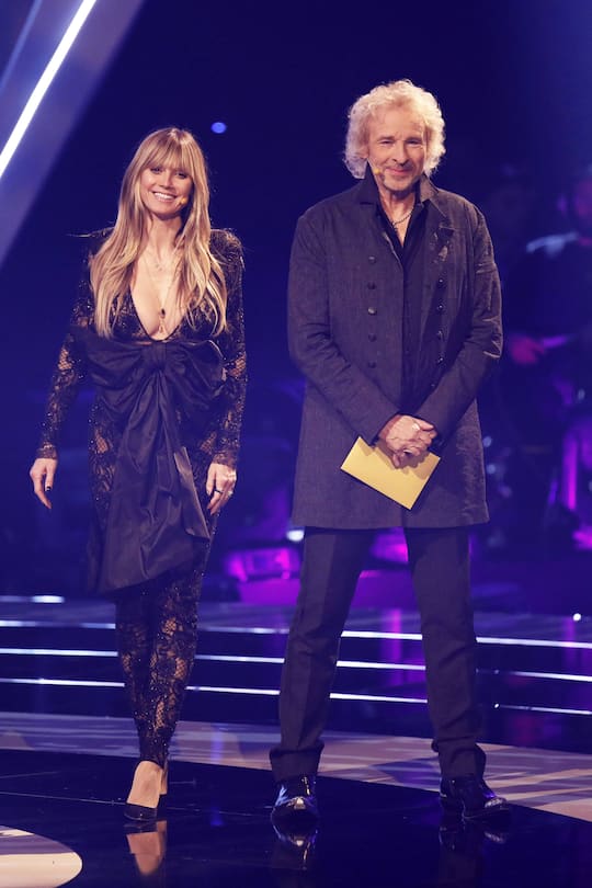 Heidi Klum und Thomas Gottschalk in der TV Show Germany s Next Topmodel by Heidi Klum 2019 im ISS Dome. Düsseldorf, 23.05.2019 *** Heidi Klum and Thomas Gottschalk in the TV Show Germany s Next Topmodel by Heidi Klum 2019 in the ISS Dome Düsseldorf, 23 05 2019 Foto:xC.xHardtx/xFuturexImage