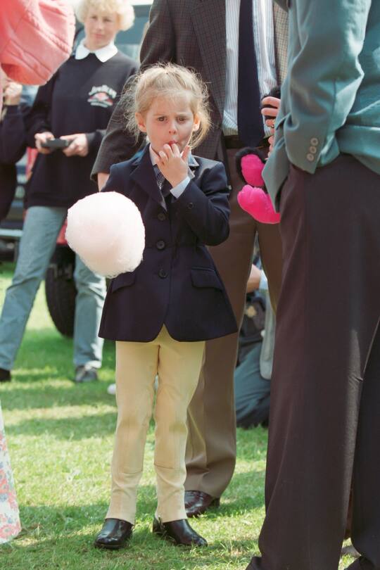 WINDSOR, UNITED KINGDOM - MAY 14: Princess Beatrice at The Royal Windsor Horse Show, on May 14, 1994 in Windsor, United Kingdom . (Photo by Julian Parker/UK Press via Getty Images)