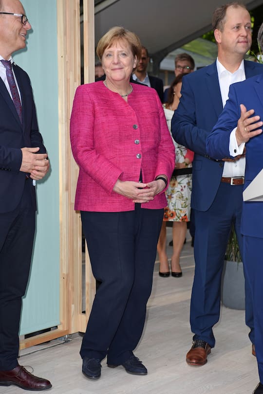 BERLIN, GERMANY - JUNE 26: Angela Merkel attends the Landesvertretung NRW (Nordrhein-Westfalen) summer party on June 26, 2018 in Berlin, Germany. (Photo by Tristar Media/Getty Images)