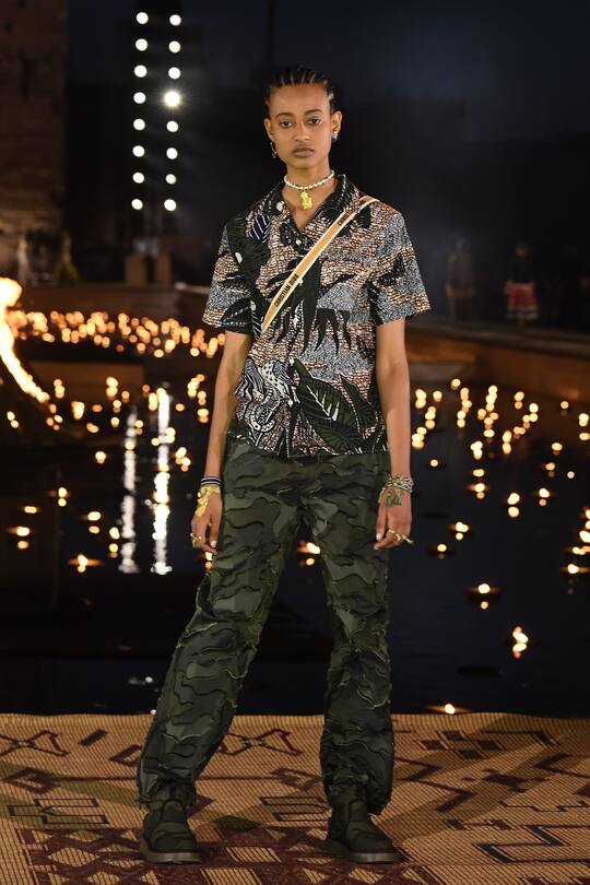 MARRAKECH, MOROCCO - APRIL 29: A model walks the runway during the Christian Dior Couture S/S20 Cruise Collection on April 29, 2019 in Marrakech, Morocco. (Photo by Stephane Cardinale - Corbis/Corbis via Getty Images)