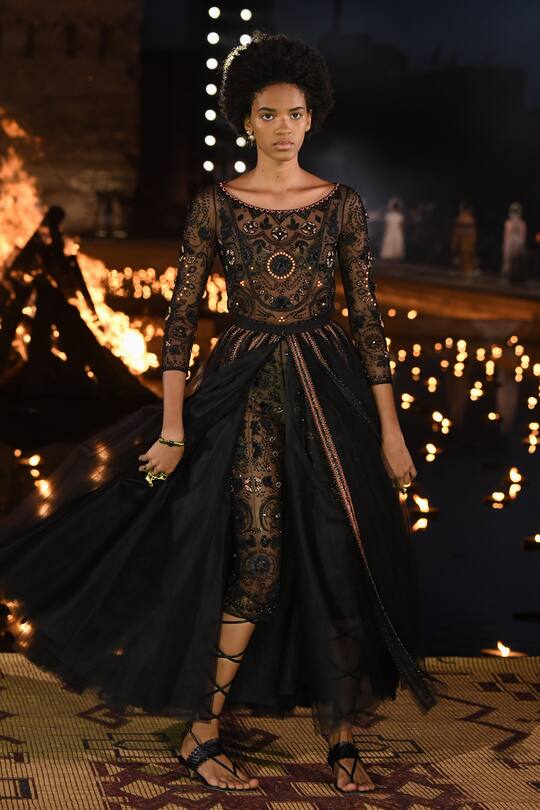 MARRAKECH, MOROCCO - APRIL 29: A model walks the runway during the Christian Dior Couture S/S20 Cruise Collection on April 29, 2019 in Marrakech, Morocco. (Photo by Stephane Cardinale - Corbis/Corbis via Getty Images)