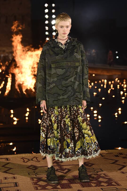 MARRAKECH, MOROCCO - APRIL 29: A model walks the runway during the Christian Dior Couture S/S20 Cruise Collection on April 29, 2019 in Marrakech, Morocco. (Photo by Stephane Cardinale - Corbis/Corbis via Getty Images)