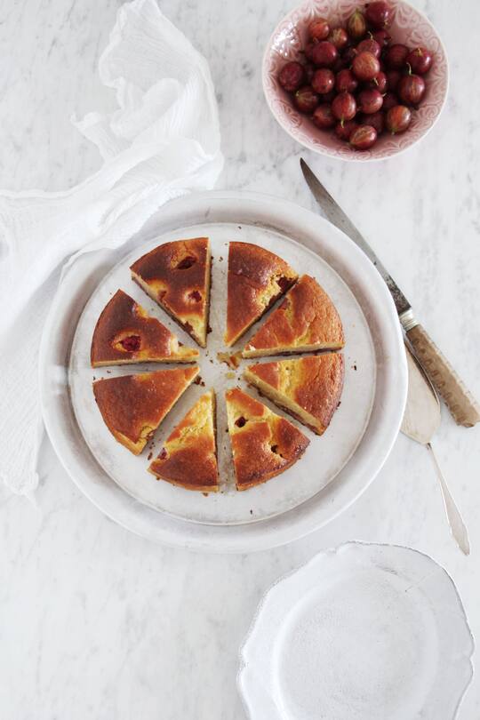 fork and flower X SI Style Rezept: Ricotta Kuchen mit Stachelbeeren