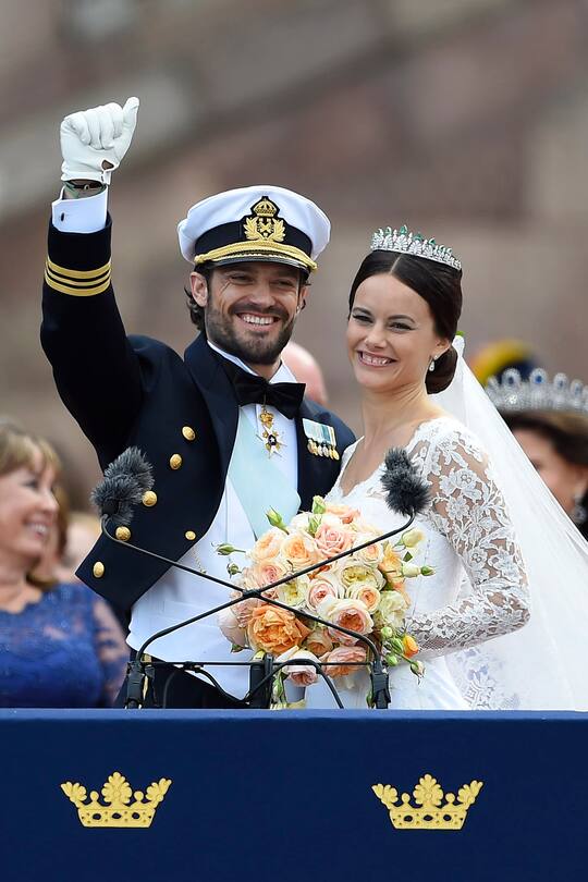 pose during wedding of Swedish Prince Carl Philip and Sofia Hellqvist at the Chapel of the Royal Palace in Stockholm, on Saturday 13rd June, 2015