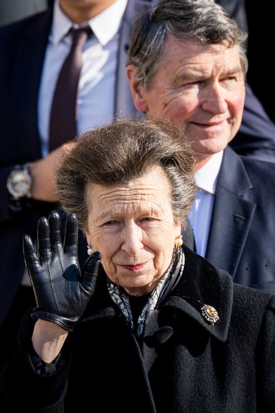 Prinzessin Anne an der Beerdigung von König Konstantin von Griechenland.