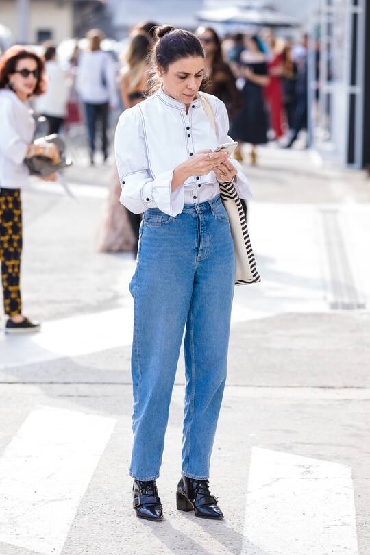 SAO PAULO, BRAZIL - APRIL 23: A visitor poses during Sao Paulo Fashion Week N47 SPFW Summer 2020 at ARCA on April 23, 2019 in Sao Paulo, Brazil. (Photo by Mauricio Santana/Getty Images)