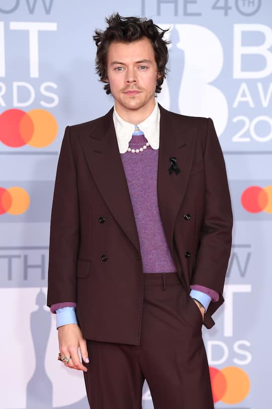LONDON, ENGLAND - FEBRUARY 18: (EDITORIAL USE ONLY) Harry Styles attends The BRIT Awards 2020 at The O2 Arena on February 18, 2020 in London, England. (Photo by Karwai Tang/WireImage)