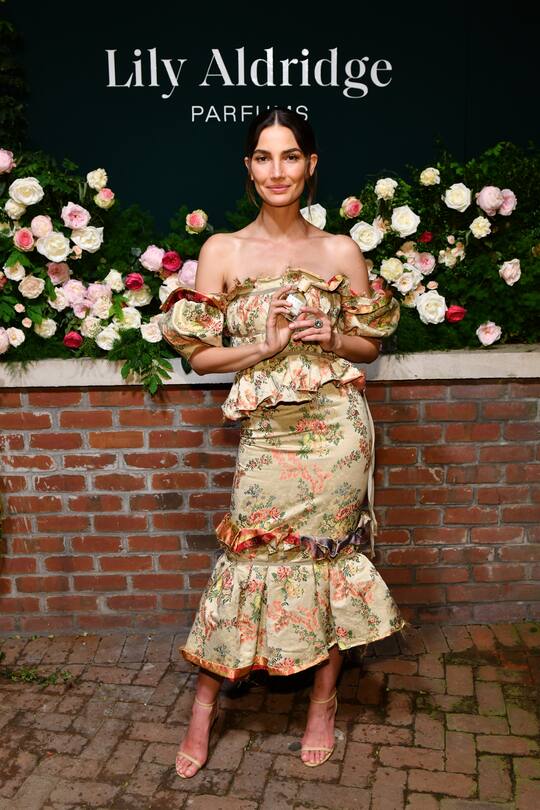 NEW YORK, NEW YORK - SEPTEMBER 08: Lily Aldridge poses for a photo during the Lily Aldridge parfums launch event at The Bowery Terrace at the Bowery Hotel on September 08, 2019 in New York City. (Photo by Craig Barritt/Getty Images for IMG)