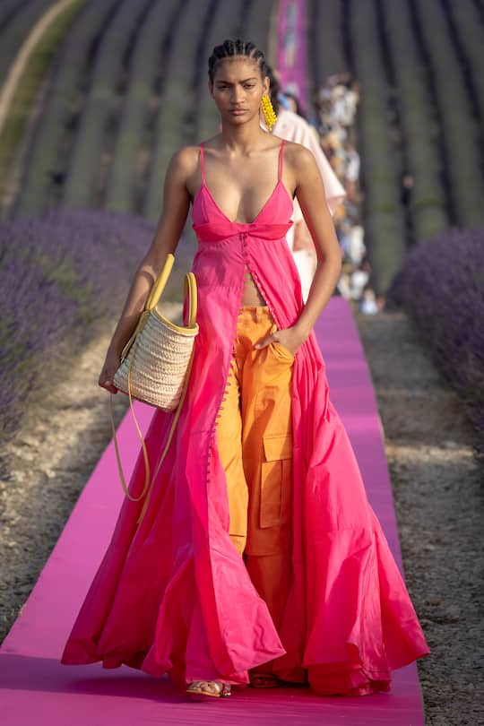VALENSOLE, FRANCE - JUNE 24: A model walks the runway during the Jacquemus Menswear Spring Summer 2020 show on June 24, 2019 in Valensole, France. (Photo by Arnold Jerocki/Getty Images)