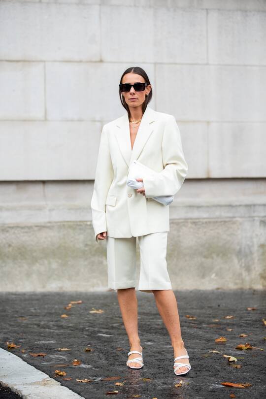 PARIS, FRANCE - SEPTEMBER 25: Alice Barbier seen wearing suit outside Maison Margiela Show during Paris Fashion Week Womenswear Spring Summer 2020 on September 25, 2019 in Paris, France. (Photo by Christian Vierig/Getty Images)