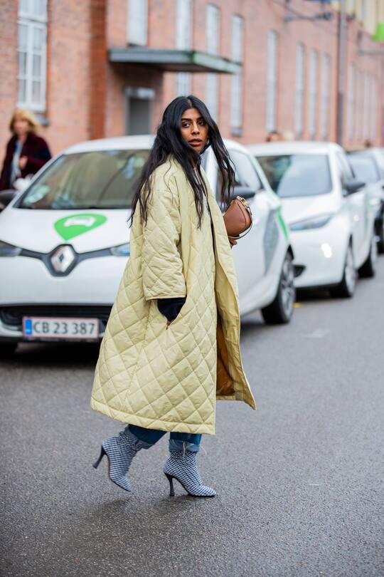 COPENHAGEN, DENMARK - JANUARY 30: A guest is seen outside By Malene Birger during Copenhagen Fashion Week Autumn/Winter 2020 Day 3 on January 30, 2020 in Copenhagen, Denmark. (Photo by Christian Vierig/Getty Images)