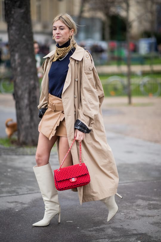 PARIS, FRANCE - MARCH 05: Camille Charriere is seen wearing trench coat outside Chanel during Paris Fashion Week Womenswear Fall/Winter 2019/2020 on March 05, 2019 in Paris, France. (Photo by Christian Vierig/Getty Images)