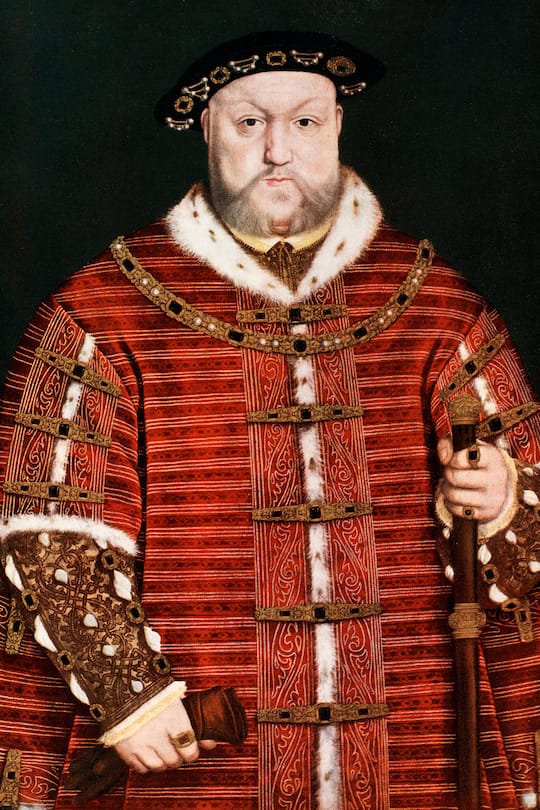 'King Henry VIII', 1542-1550. Henry (1491-1547) succeeded his father, Henry VII, in 1509. Obsessed with passing the throne on to a male heir, he had six wives in the course of his reign, none of whom provided him with a son who survived. In divorcing his first wife, Catherine of Aragon, in 1533, Henry severed the English church from Rome. (Photo by The Print Collector/Print Collector/Getty Images)