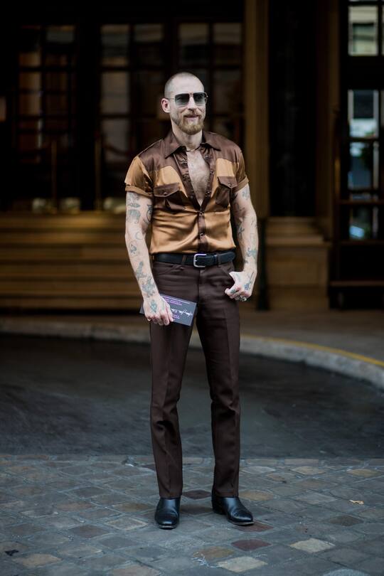 Justin O’Shea in Satin